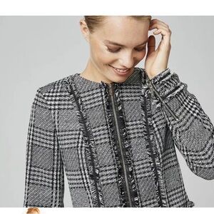 Karl Lagerfeld Paris Tweed Jacket Blazer Black /White.   Size 16 New